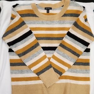 Tribal Men's Striped Sweater - Tan, Black, Gray
